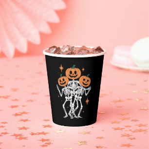 Pumpkin Skeleton Halloween Pumpkin Spooky Season  Paper Cups