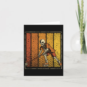 Pumpkin Skeleton Ice Hockey Halloween Winter Sport Card