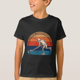 Pumpkin Skeleton Ice Hockey Halloween Winter Sport T-Shirt