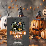 Pumpkin Skeleton Skull Martini Scary Halloween  Invitation<br><div class="desc">Cute cocktail Halloween party invitation. Personalize this spooktacular invite with your details.</div>