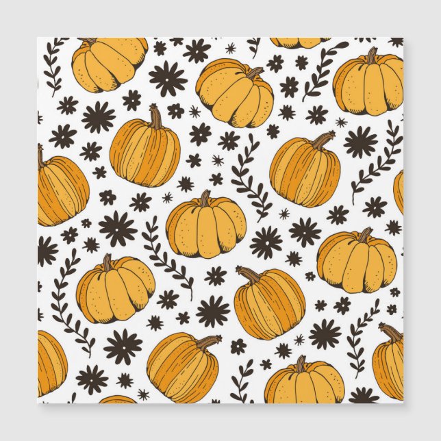 Pumpkin sketches: hand-drawn seamless pattern. (Front)