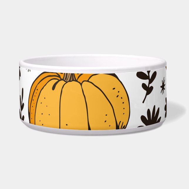 Pumpkin sketches: hand-drawn seamless pattern. (Front)