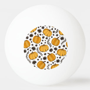 Pumpkin sketches: hand-drawn seamless pattern. ping pong ball
