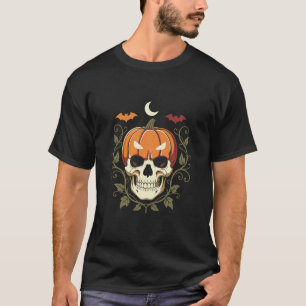 Pumpkin Skull Halloween Gothic T-Shirt