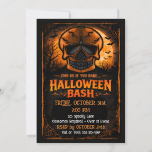 Pumpkin Skull Halloween Party Invitation