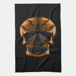 Pumpkin Skull Halloween Party Kitchen Towel