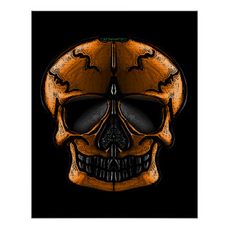 Pumpkin Skull Halloween Party Poster