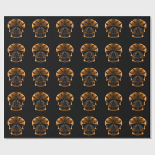 Pumpkin Skull Halloween Party Wrapping Paper