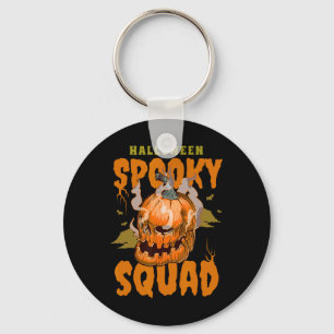 Pumpkin Skull Halloween Spooky Squad Graphic Men  Keychain