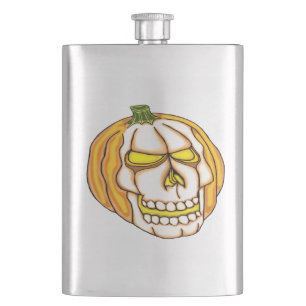 Pumpkin Skull Hip Flask