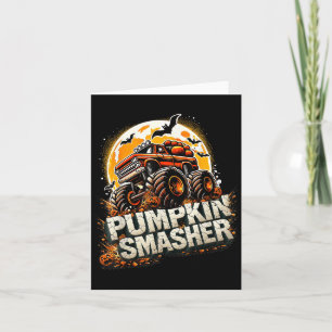 Pumpkin Smasher Monster Truck Halloween Moon Men B Card