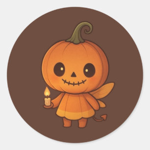 Pumpkin Smiles Classic Round Sticker