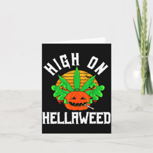 Pumpkin Smoking Weed Costume Retro Funny Halloween Card