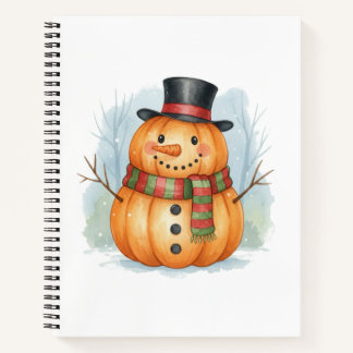 Pumpkin snowman notebook