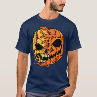 Pumpkin Softball Lazy Halloween Costume Scary Spor T-Shirt