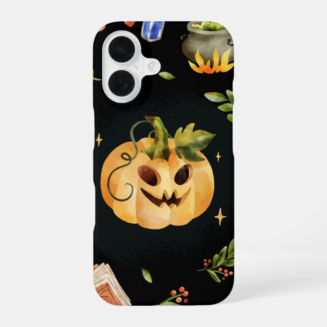 Pumpkin Spell – Spooky Cute Halloween iPhone 16 Case (Back)