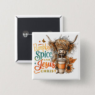 Pumpkin Spice....  2 Inch Square Button