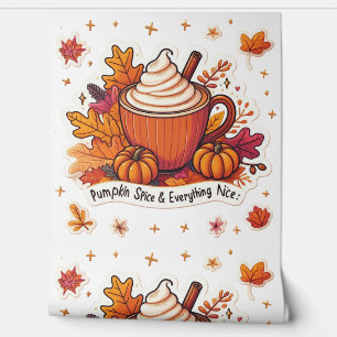 Pumpkin Spice Aesthetic Cozy Autumn Pattern Wallpaper