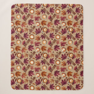 Pumpkin Spice and Autumn Foliage Sherpa Blanket