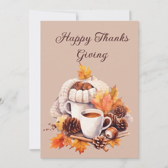 Pumpkin Spice and Coffee Holiday Card (Front)
