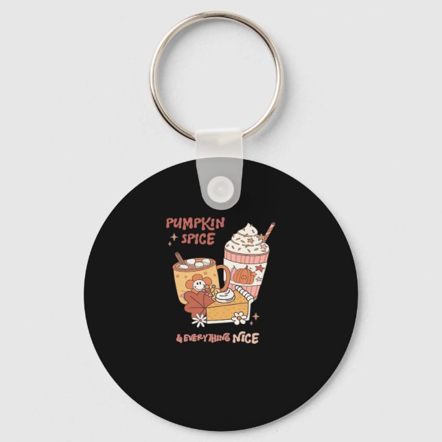 Pumpkin Spice And Everything Nice - Autumn Quote Keychain (Front)