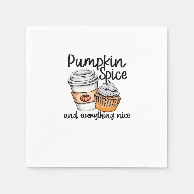 Pumpkin Spice And Everything Nice Cute & Funny Tre Napkin (Front)