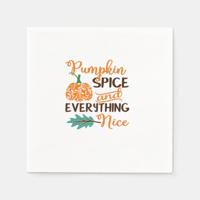 Pumpkin Spice And Everything Nice - Cute Pumpkins  Napkin (Front)