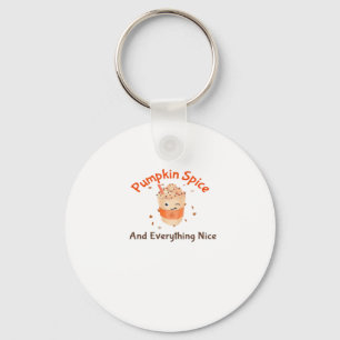 Pumpkin Spice And Everything Nice Cute Sloth Keychain