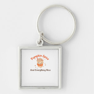 Pumpkin Spice And Everything Nice Cute Sloth Keychain