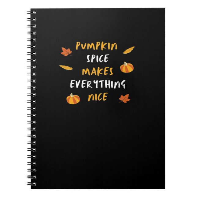 Pumpkin Spice And Everything Nice Essential Slogan Notebook (Front)