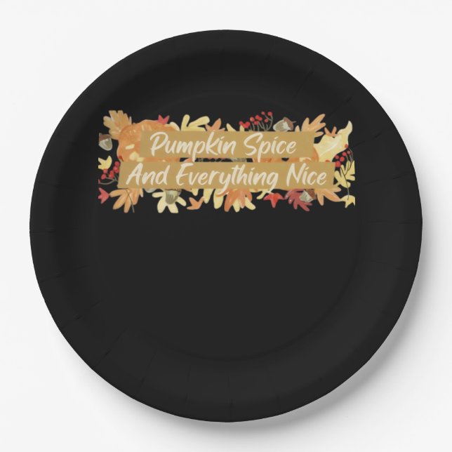 Pumpkin Spice And Everything Nice Essential Sloth  Paper Plate (Front)