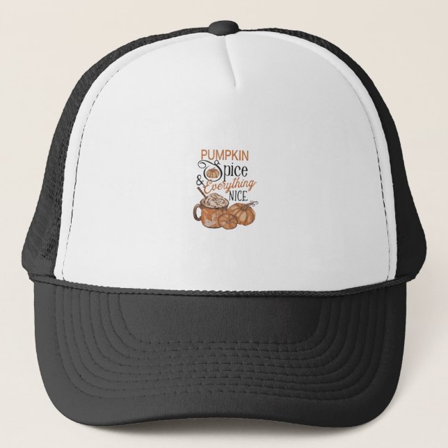 Pumpkin Spice And Everything Nice Essential Trucker Hat (Front)