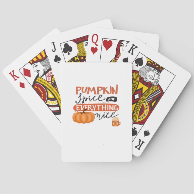 Pumpkin Spice And Everything Nice Fall Autumn Pump Playing Cards (Back)