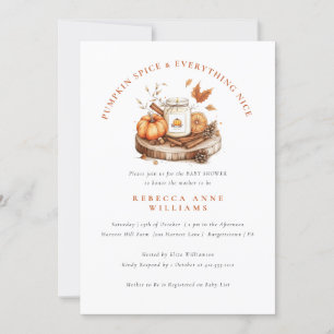Pumpkin Spice and Everything Nice Fall Baby Shower Invitation