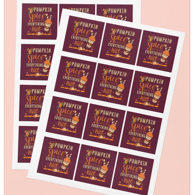 Pumpkin Spice and Everything Nice - Fall Design Square Sticker (Creator Uploaded)