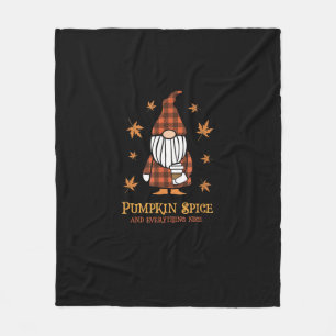 Pumpkin Spice And Everything Nice Fall Gnome Drink Fleece Blanket