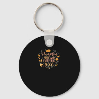 Pumpkin Spice And Everything Nice Fall Meme On Bac Keychain