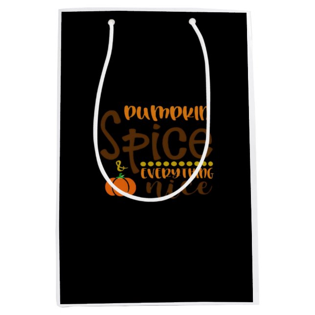 Pumpkin Spice And Everything Nice Quote Sloth Medium Gift Bag (Front)