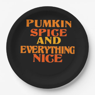 Pumpkin Spice And Everything Nice Quote Sloth Paper Plate