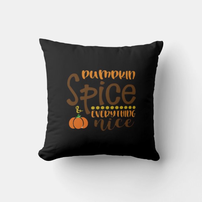 Pumpkin Spice And Everything Nice Quote Sloth Throw Pillow (Front)