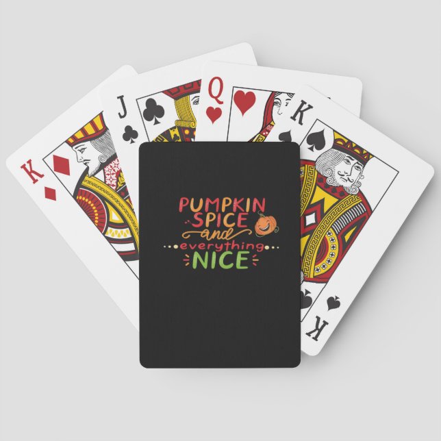 Pumpkin Spice And Everything Nice Slogan Quote Playing Cards (Back)
