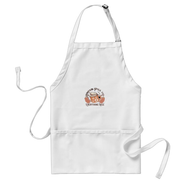 Pumpkin Spice And Everything Nice Slogan Quote Standard Apron (Front)