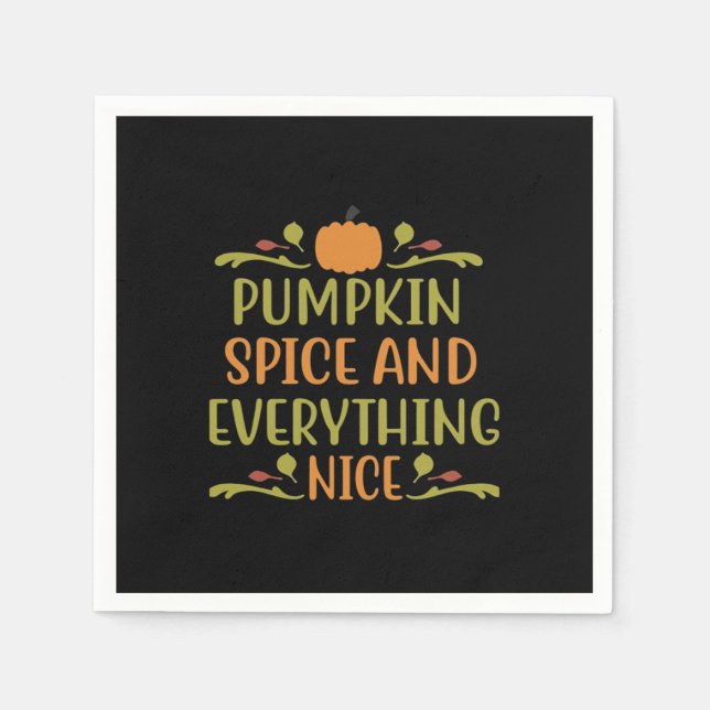 Pumpkin Spice And Everything Nice Slogan Sloth Napkin (Front)
