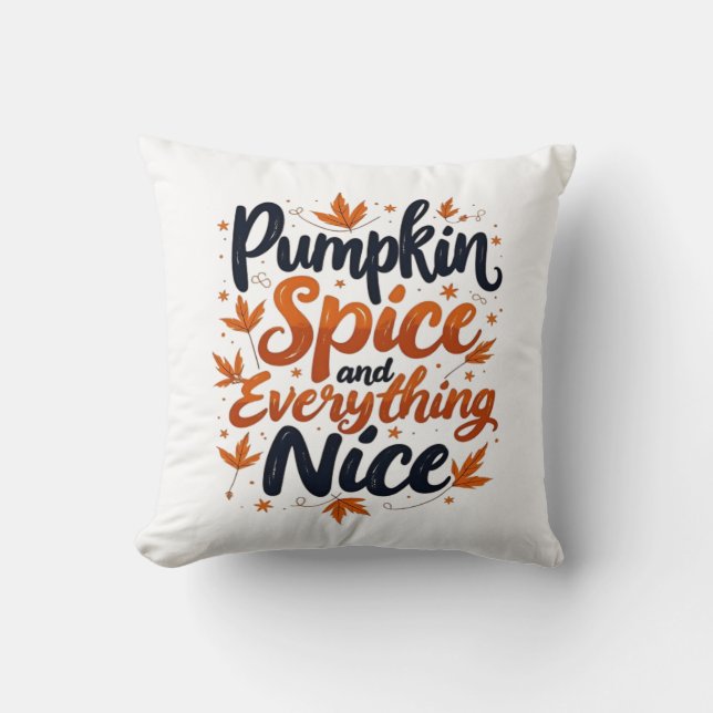 Pumpkin Spice And Everything Nice Sloth For Autumn Throw Pillow (Front)
