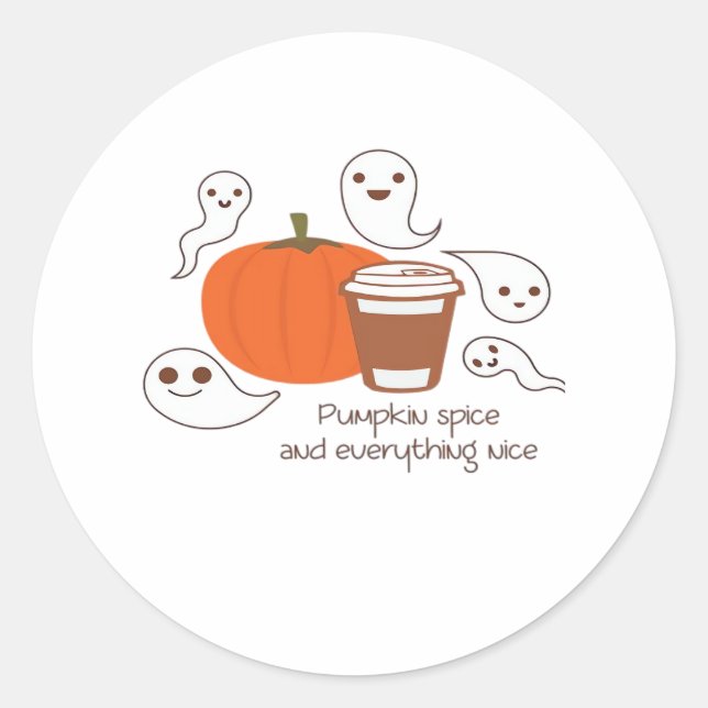 Pumpkin Spice And Everything Nice Sloth Halloween Classic Round Sticker (Front)