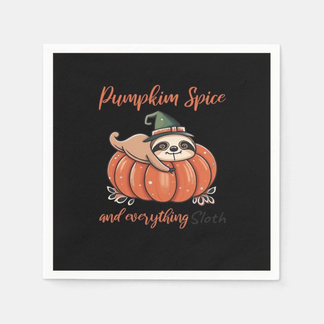 Pumpkin Spice And Everything Sloth Napkin (Front)