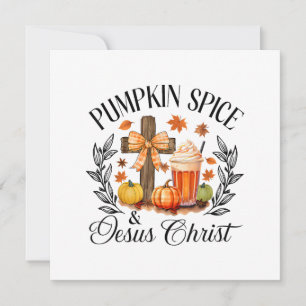 Pumpkin Spice And Jesus Christ Cross Pumpkin Chris Invitation