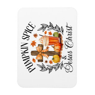 Pumpkin Spice And Jesus Christ Cross Pumpkin Chris Magnet