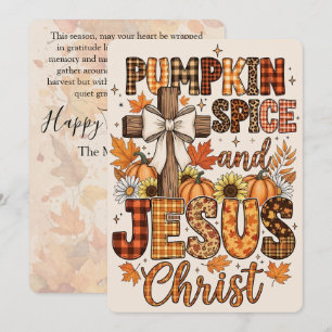 Pumpkin Spice and Jesus Christ Faith & Fall Holiday Card