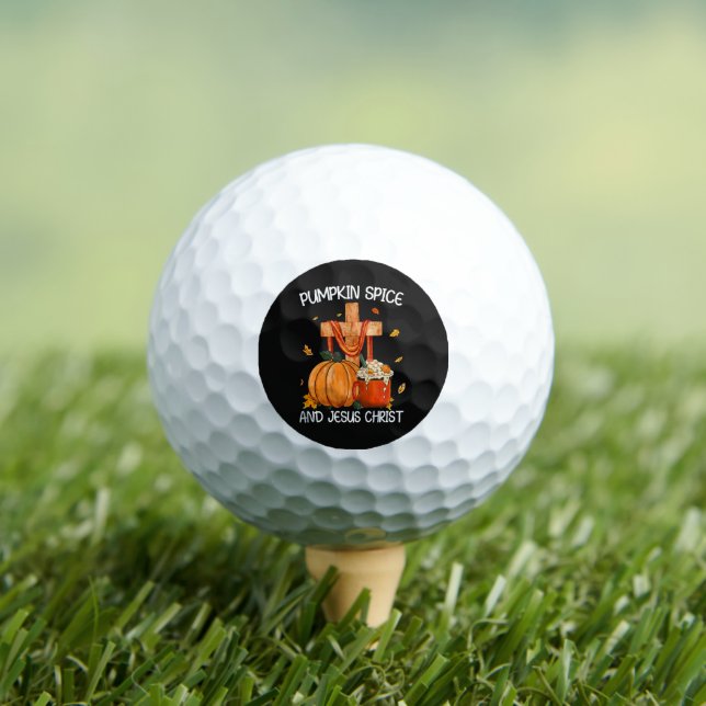 Pumpkin Spice and Jesus Christ Golf Balls (Insitu Tee)